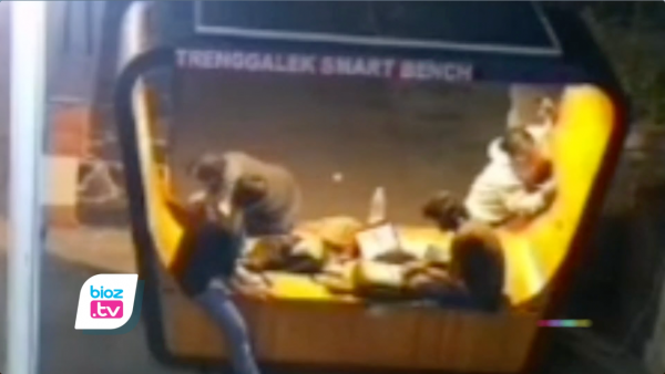 Viral, CCTV di Trenggalek Rekam Detik Detik Aksi Vandalisme Fasilitas Umum Smart Bench