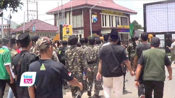Buntut Pesilat Serang Peziarah, Kedua Kalinya Ansor Tulungagung Gruduk Mapolres Trenggalek