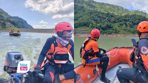 Tim menduga arus sungai yang meluap setelah hujan deras menyeret korban.