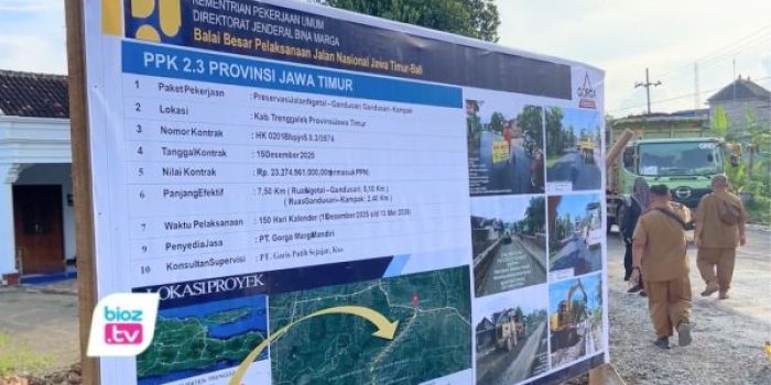 Proyek Inpres Jalan Daerah (IJD) ruas Ngetal–Gandusari hampir rampung