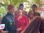 Mantan Bupati Trenggalek Emil Dardak menghadiri puncak Hari Jadi ke-832 Trenggalek bersama Arumi Bachsin.